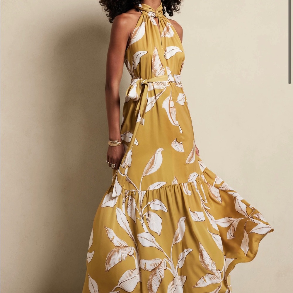 NWT Banana Republic Factory Halter Maxi Dress Large